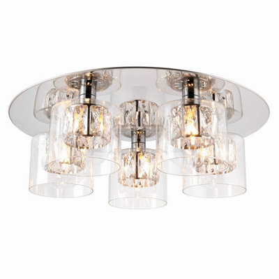 Luminosa Ing Luminosa Verina 5 Flush Chrome, Glass, G9 Light