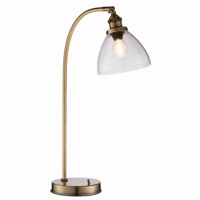 B&Q -  Luminosa Hansen 1 Light Table Lamp Antique BrassGlassE14