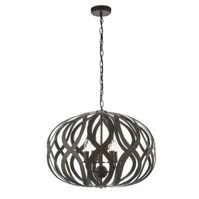 Luminosa Lighting Luminosa Sirolo 5 Light Ceiling Pendant Antique Bronze PaintE14 from B&Q
