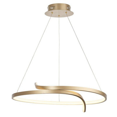 Luminosa Lighting Luminosa Rafe Led Ceiling Pendant Matt Brushed Gold & White Silicone from B&Q