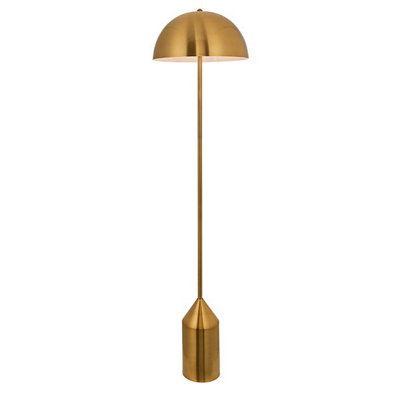 Luminosa Lighting Luminosa Nova Floor Lamp Antique Brass Plate & Gloss White 1 Light Ip20E27 from B&Q