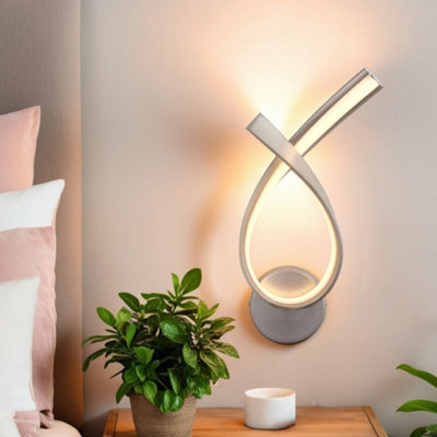 Pagazzi Lighting Pagazzi Jetta Led Warm White Satin Nickel Wall Light from B&Q