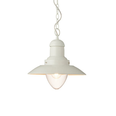 Luminosa Lighting Luminosa Polperro Single Pendant Ceiling LampGloss CreamGlass from B&Q