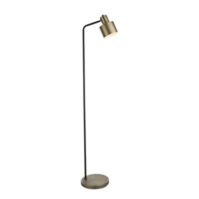 Luminosa Lighting Luminosa Mayfield Task Floor Lamp Matt Antique Brass PlateMatt Black from B&Q