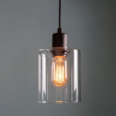 Anson Lighting Torton Matt Black Modern 1 Light Ceiling Pendant from B&Q
