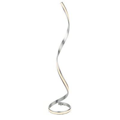 Luminosa Lighting Luminosa Aria Integrated Led Floor Lamp Silver LeafWhite Acrylic from B&Q