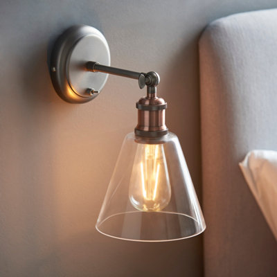 Anson Ing Haven Aged Pewter And Aged Copper Industrial 1 Wall Light