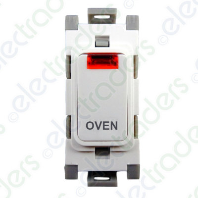 Deta G3571 Grid Switch 20 Amp Dp With Neon Marked Oven (White) from B&Q