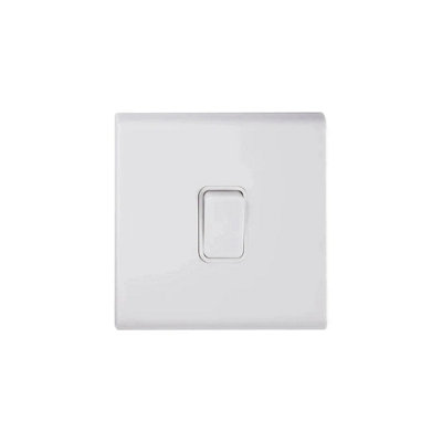 Deta 8606Whw Slimline Screwless 10A 1 Gang Intermediate Light Switch White from B&Q