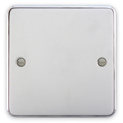 Deta 1900Ch Blank Plate 1 Gang Polished Chrome from B&Q
