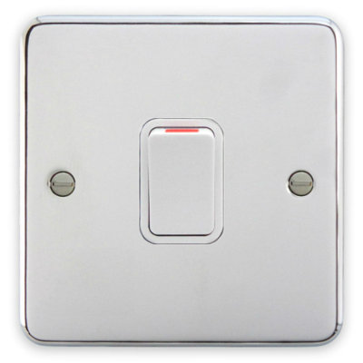 Deta 1933Chw Dp Switch20 Amp (Polished Chrome / White Insert) from B&Q