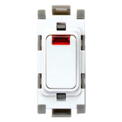 Deta G3515 Grid Switch 20 Amp Double Pole With Neon Unmarked (White) from B&Q