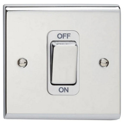 Deta Sd130Chw Slimline Décor Double Pole Switch 50A Dp 1 Gang (Polished Chrome / White Insert) from B&Q