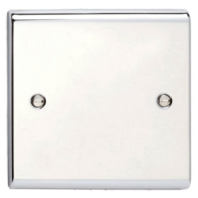 Deta Sd1200Ch Blank Plate1 Gang (Polished Chrome) from B&Q
