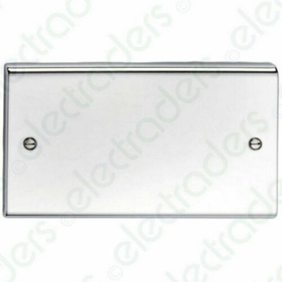 Deta Sd1201Ch Blank Plate2 Gang (Polished Chrome) from B&Q