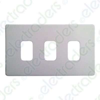 Deta G3383Ch Ultra Screwless Grid Cover Plate With Frame Polished Chrome3 Gang from B&Q