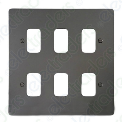 Deta G3315Sc Grid Front Plate Flatplate 6 Gang Satin Chrome from B&Q