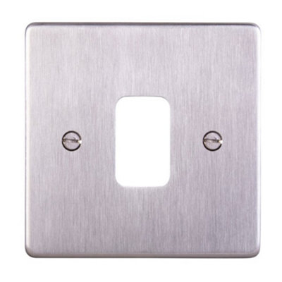 Deta G3311Ss Grid Cover Plate1 Gang Flatplate Stainless Steel from B&Q