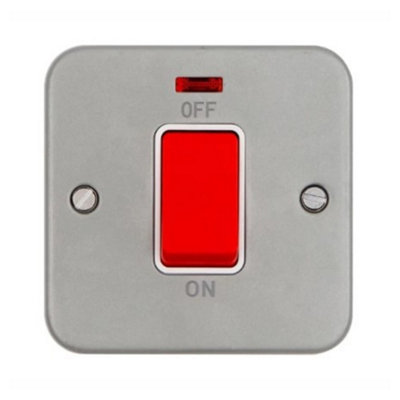 Vimark Vm1300N Surface Mounted Metalclad 50A Double Pole Switch With Neon from B&Q