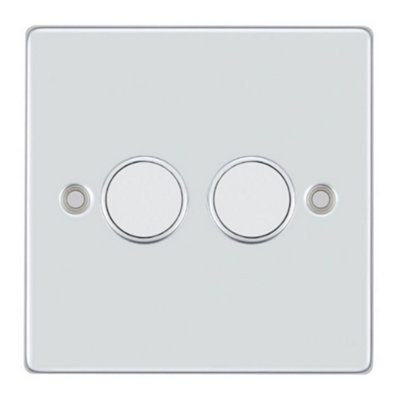 Vimark Vpd1415Ch Pro Décor 2 Gang 250W Universal Dimmer Polished Chrome from B&Q