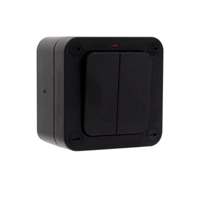 Vimark Deta Weatherpro Ip66 2 Gang 2 Way 20Ax Switch With Neon from B&Q