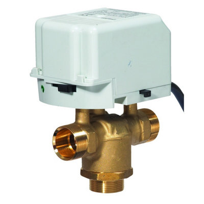 Drayton 22mm 3 Port Motorised Diverter Valve 27102. from B&Q