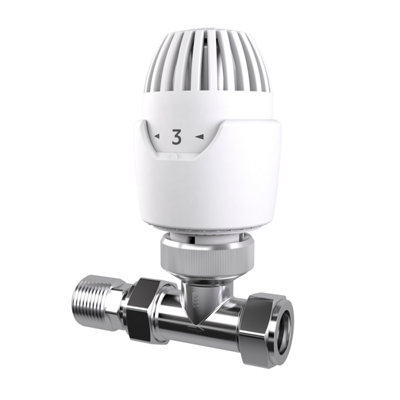 Drayton 08 09 115 White Straight Radiator Valve (Dia)15mm from B&Q