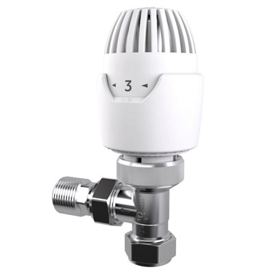 Drayton 08 09 260 White Angled Radiator Valve & Lockshield (Dia)15mm from B&Q