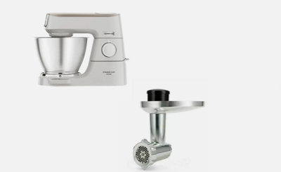 Kenwood 5L Chef Baker Stand Mixer White & Food Processor Attachment from B&Q