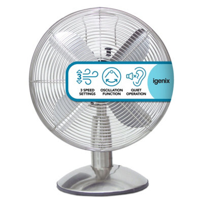Igenix Df1250 Portable Desk Fan12 Inch3 SpeedChrome from B&Q