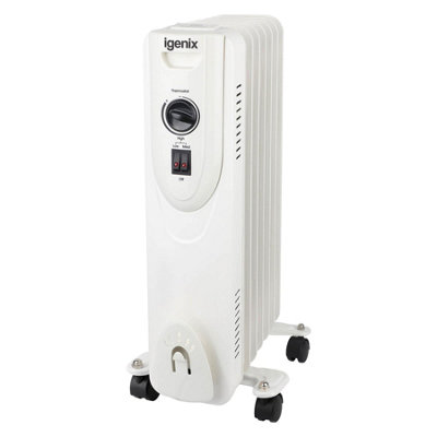 Igenix Igho02615W 1.5Kw Oil Filled Radiator 7 FinsPortable DesignAdjustable Heat1.4M Cable White from B&Q