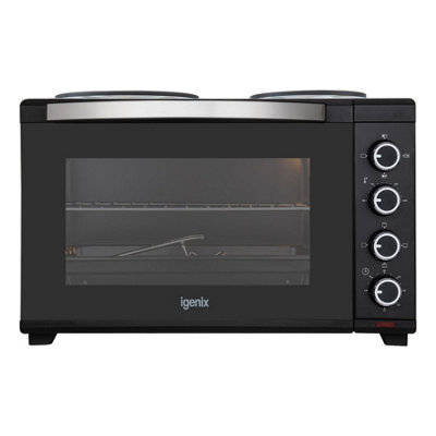 B&Q -  30L Mini Oven With Hotplates Black