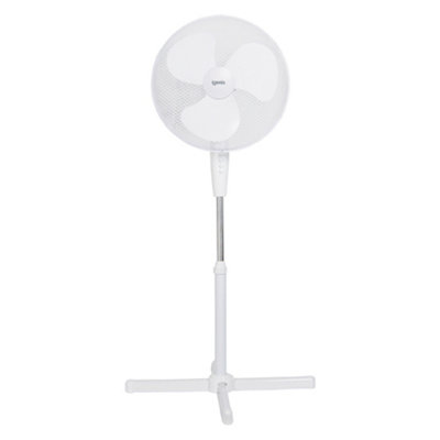 Igenix White 16 Inch Pedestal Fan, 3 Speeds, - Image 2