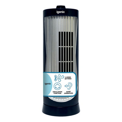 Igenix Mini Tower FanOscillating12 InchBlackDf0020 from B&Q
