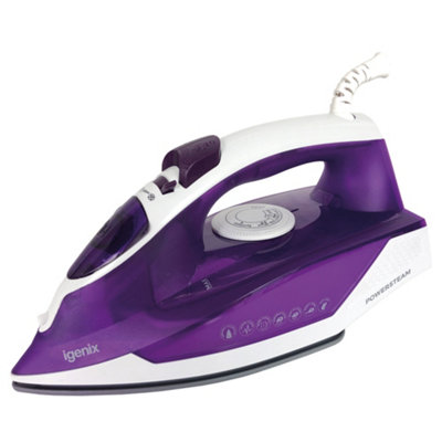 Igenix Purple/White Powersteam Steam Iron, 2200W, - Image 3