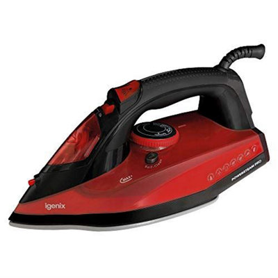 Igenix Ig3126 Powersteam Vertical Steam Iron380Ml Tank Capacity2600WRed/black from B&Q