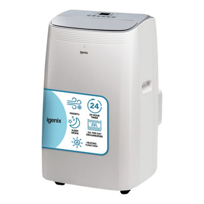 Igenix Igac03009W 9000 Btu 4-In-1 Portable Air ConditionerWhite from B&Q