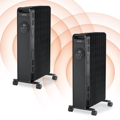Igenix Ig2621Bl Digital Oil Filled RadiatorBlack (Pack Of 2) from B&Q