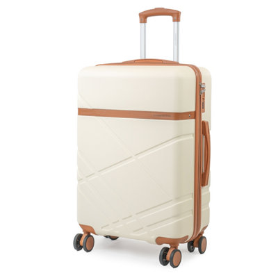 London Fog Eton Medium Cream Hard Shell Suitcase8 Spinner Wheels And Tsa Lock from B&Q