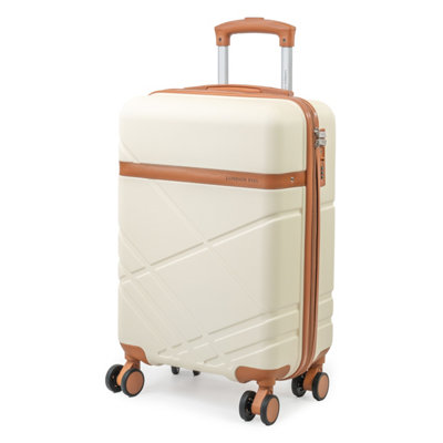 London Fog Eton Small Cream Hard Shell Suitcase8 Spinner Wheels And Tsa Lock from B&Q