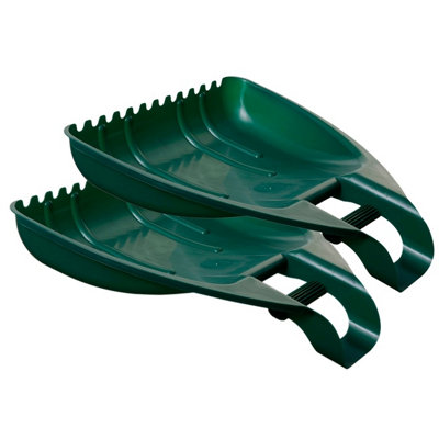 Whitefurze Garden Leaf Grabber Scoops  Large Heavy Duty Green Debris Scoops With Handles from B&Q