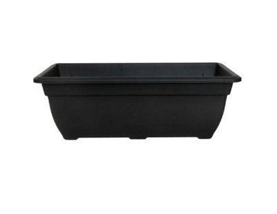 B&Q -  Black Bell Trough Planter 50Cm