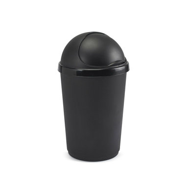 Whitefurze 50 Litre Bullet Bin Rubbish Waste Bins Home Kitchen Dustbin Flap Lid Black Made In Uk from B&Q