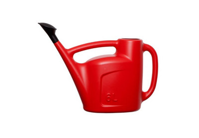 Whitefurze Garden Watering Can Red 6L Lightweight Durable Watering Can & Sprinkler Rose from B&Q