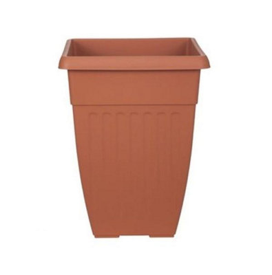 Whitefurze 42Cm Tall Athens Plant Pot Flared Garden Plastic Patio Flower Planter Terracotta Colour from B&Q