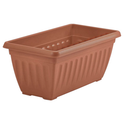 40Cm Window Box Planter Athens Flower Pot Contemporary Terracotta Garden Basket from B&Q