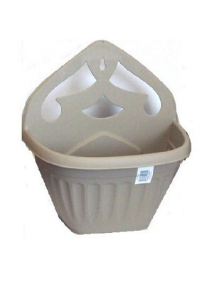 Whitefurze Small 32Cm Athens Wall Planter Basket Garden Pot Plastic Taupe Colour from B&Q