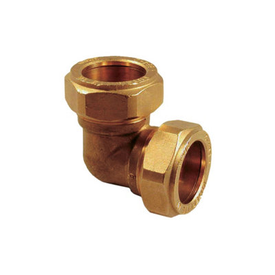 Plumbright Compression Equal Elbow 22mm P801.08. G31522 from B&Q