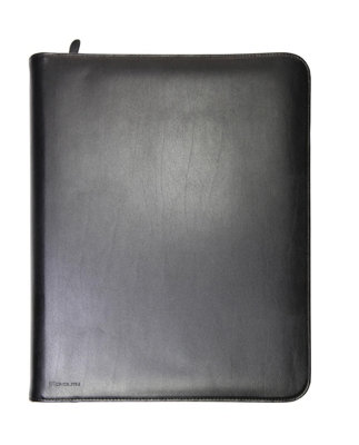 Monolith 2924 A4 Leather Conference Folder ZippedBlack