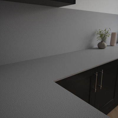 Carysil MetisLight Grey 15mm Solid Surface Kitchen Splashback 3050mm X 620mm X 15 mm from B&Q